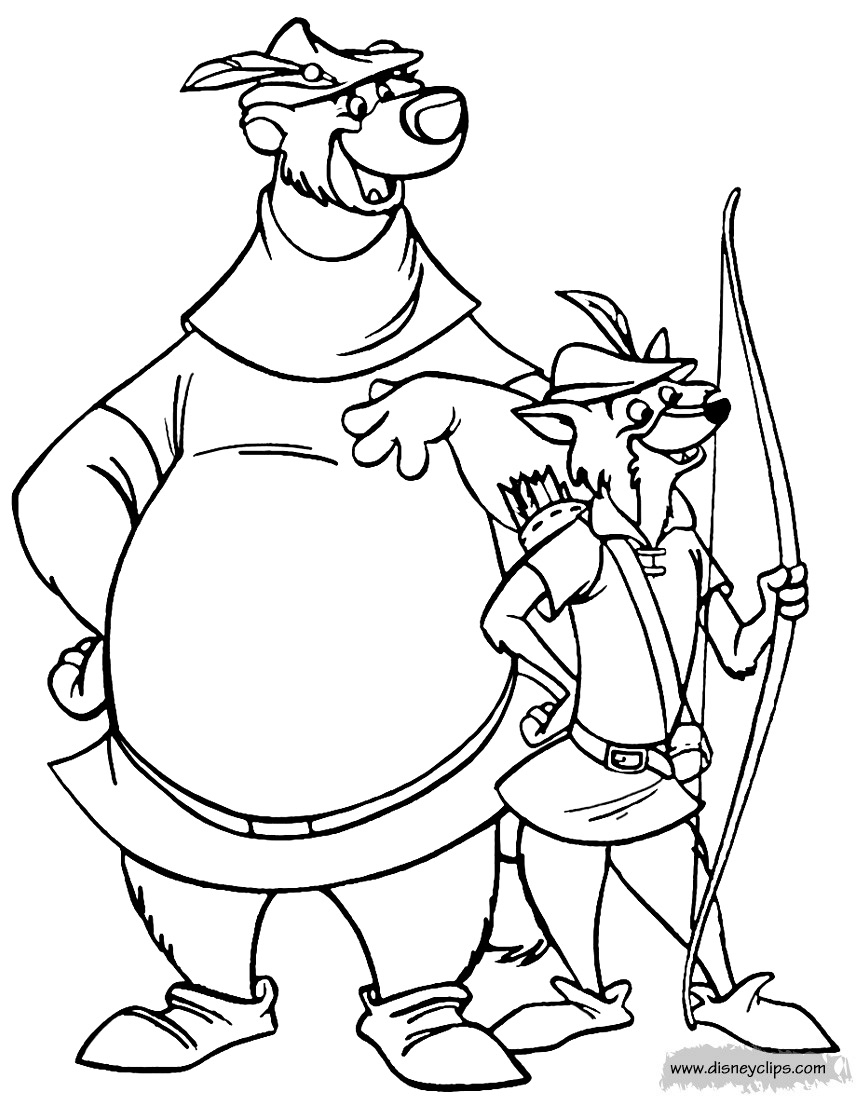 Robin Hood And Little John Robin Hood Coloring Pages
