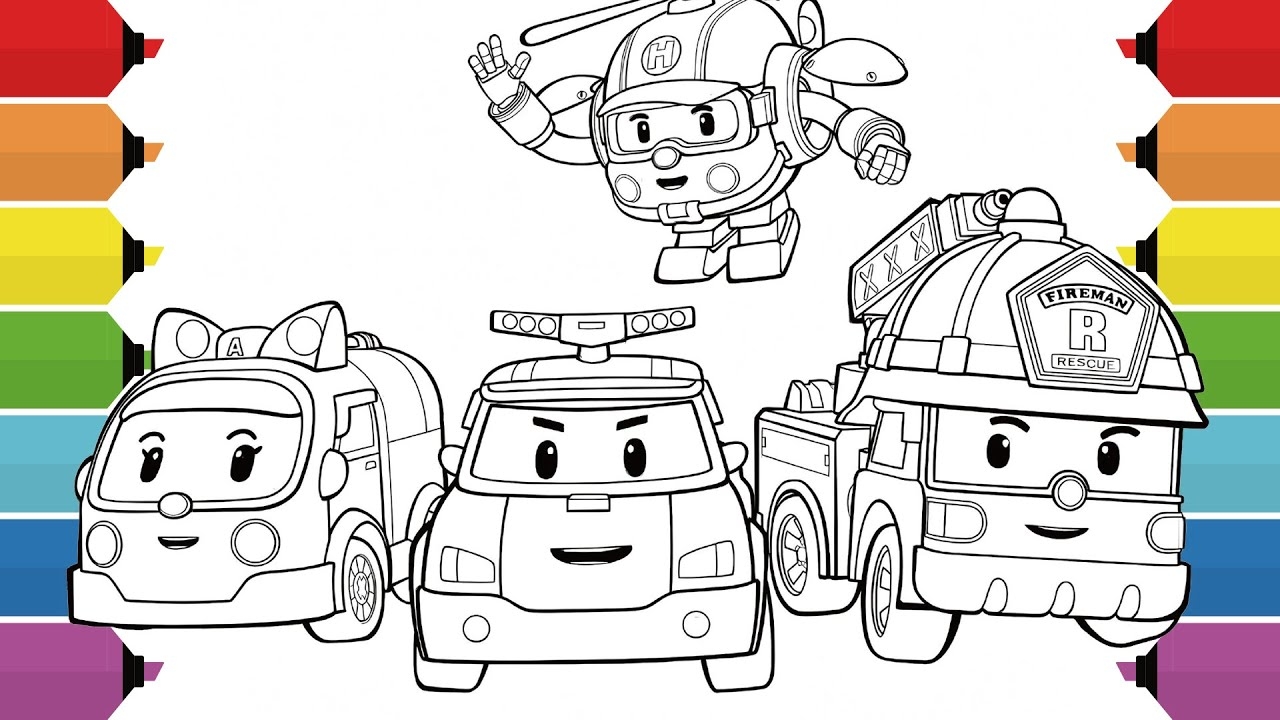 ROBOCAR POLI Coloring Page For Kids Poli Roy Amber Helly YouTube ROBOCAR POLI Coloring Page For Kids Poli Roy Amber Helly YouTube