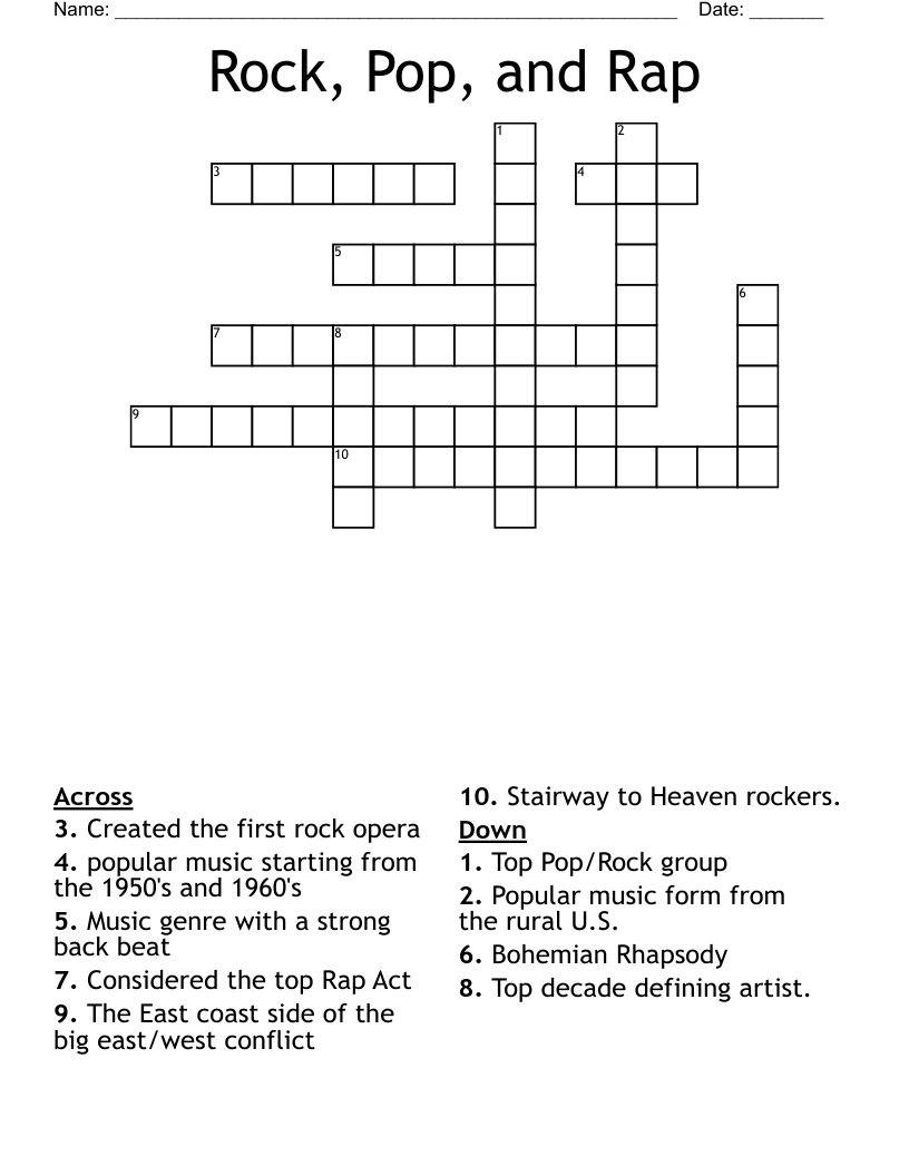 genre of music crossword clue