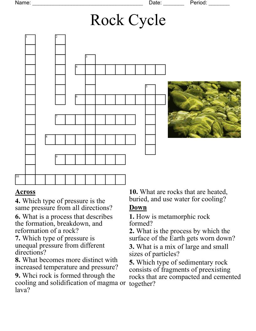 Rock Types Crossword WordMint Rock Types Crossword WordMint