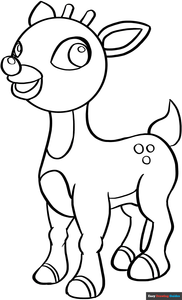 reindeer coloring page free