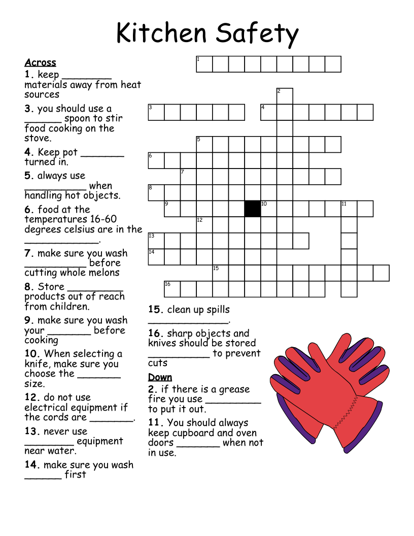 Safety Word Puzzle Crossword WordMint