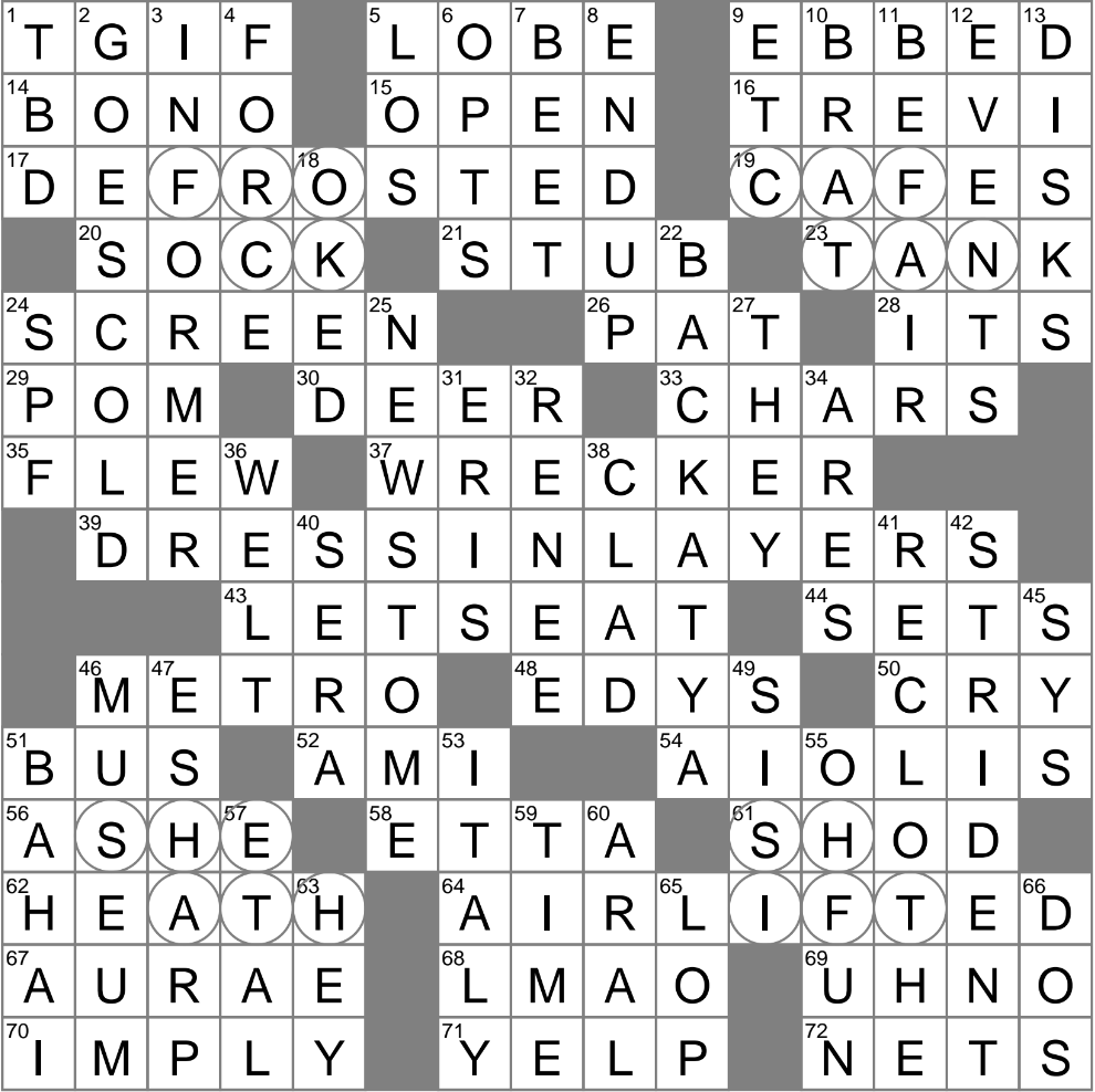 gratis crossword clue 4 letters