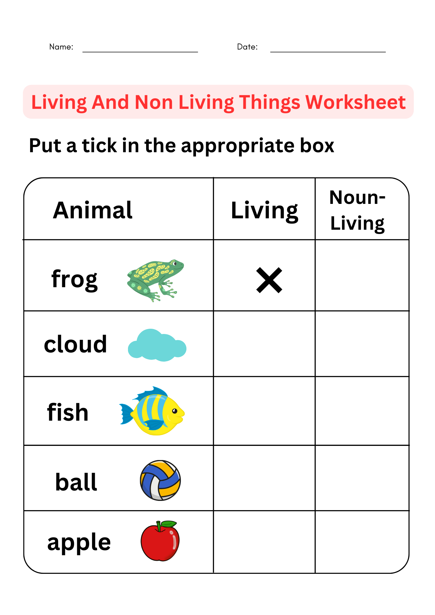 living and nonliving worksheets