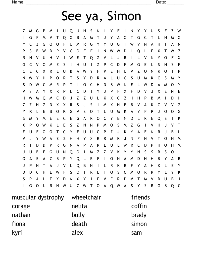 See Ya Simon Word Search WordMint