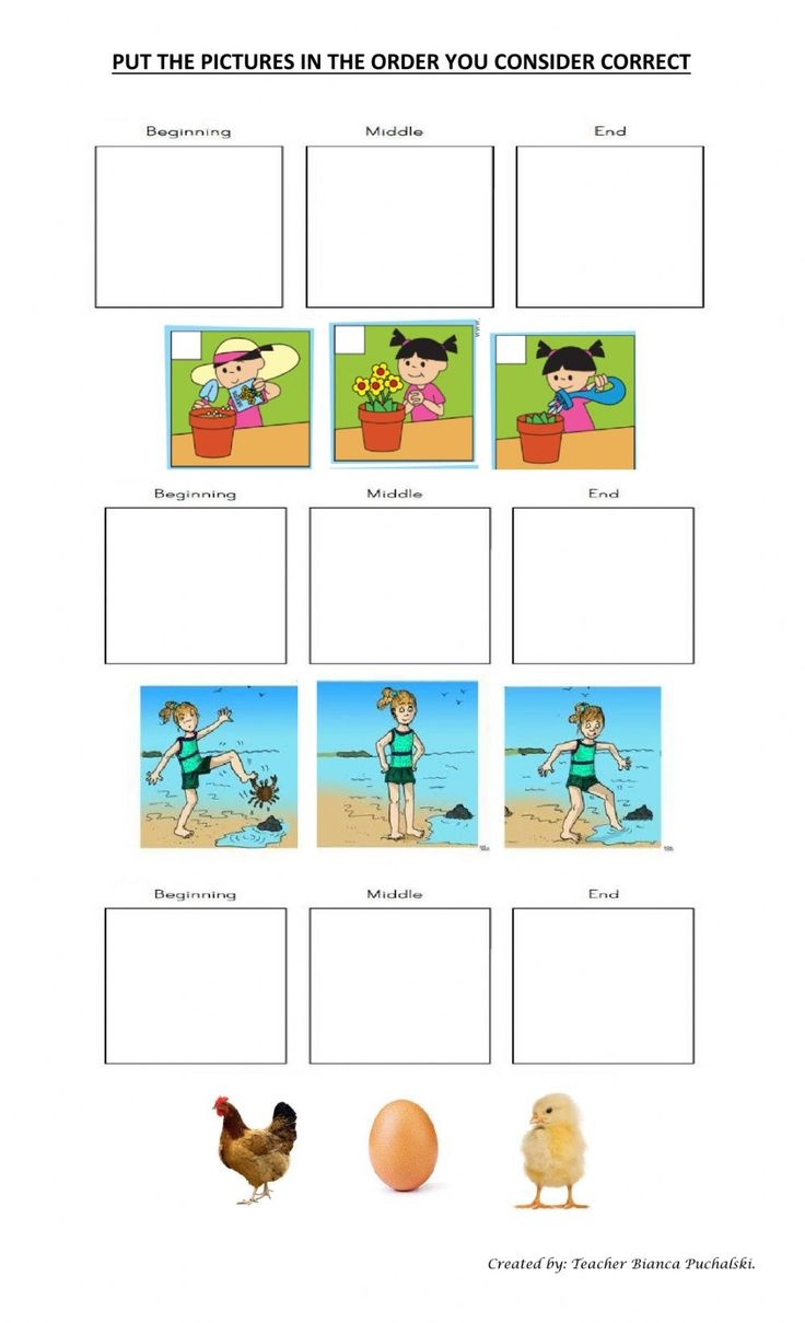 Sequencing Pictures Beginning Middle End Worksheet