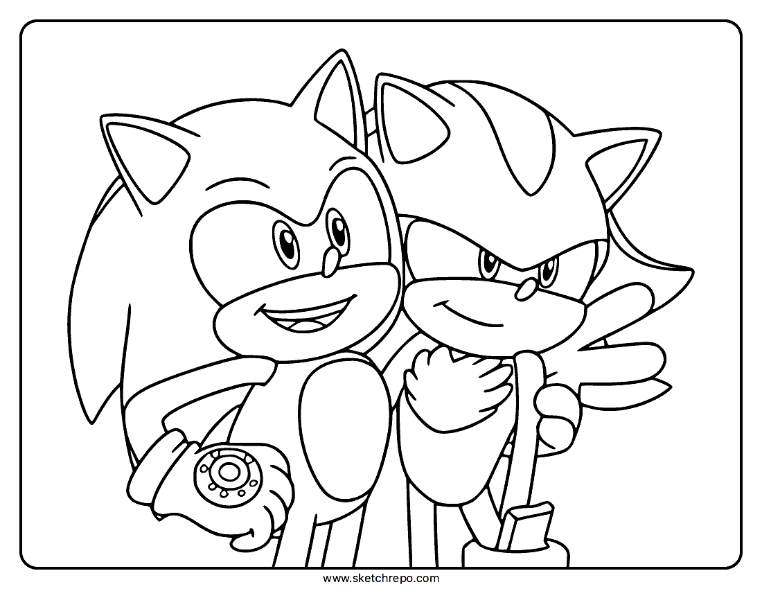 Shadow Sonic Coloring Page Sketch Repo