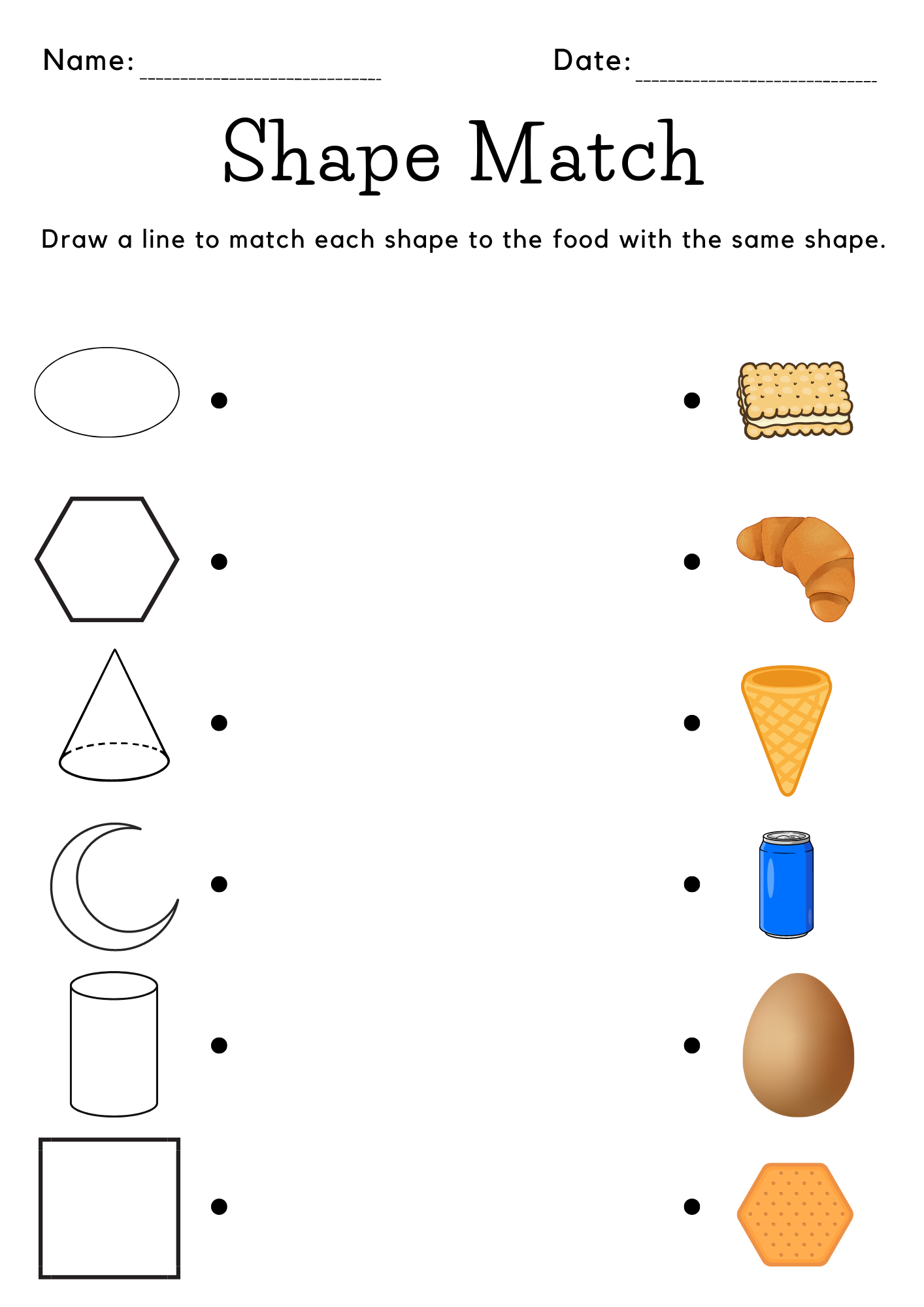 Shapes Matching Food Worksheet For Kindergarten Made By Teachers Shapes Matching Food Worksheet For Kindergarten Made By Teachers