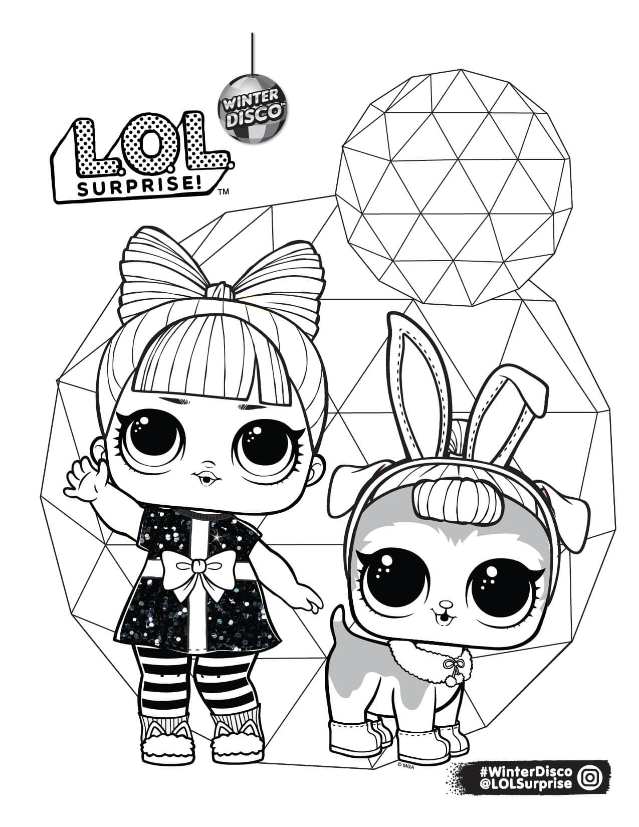 Shop Lol Dolls To Print And Colour On Sale LOL Surprise Winter Disco Coloring Pages YouLoveIt