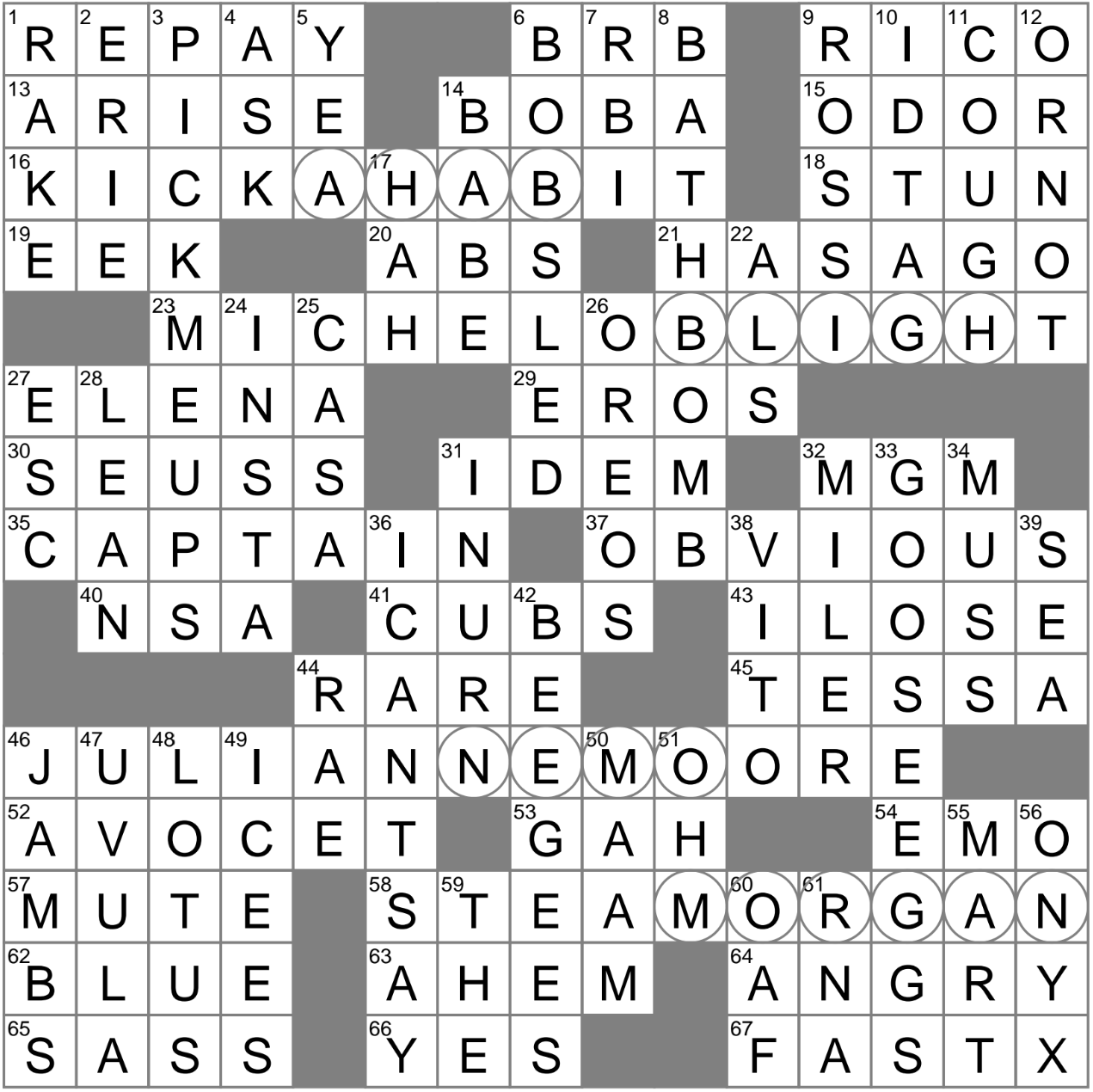 bill crossword puzzle clue