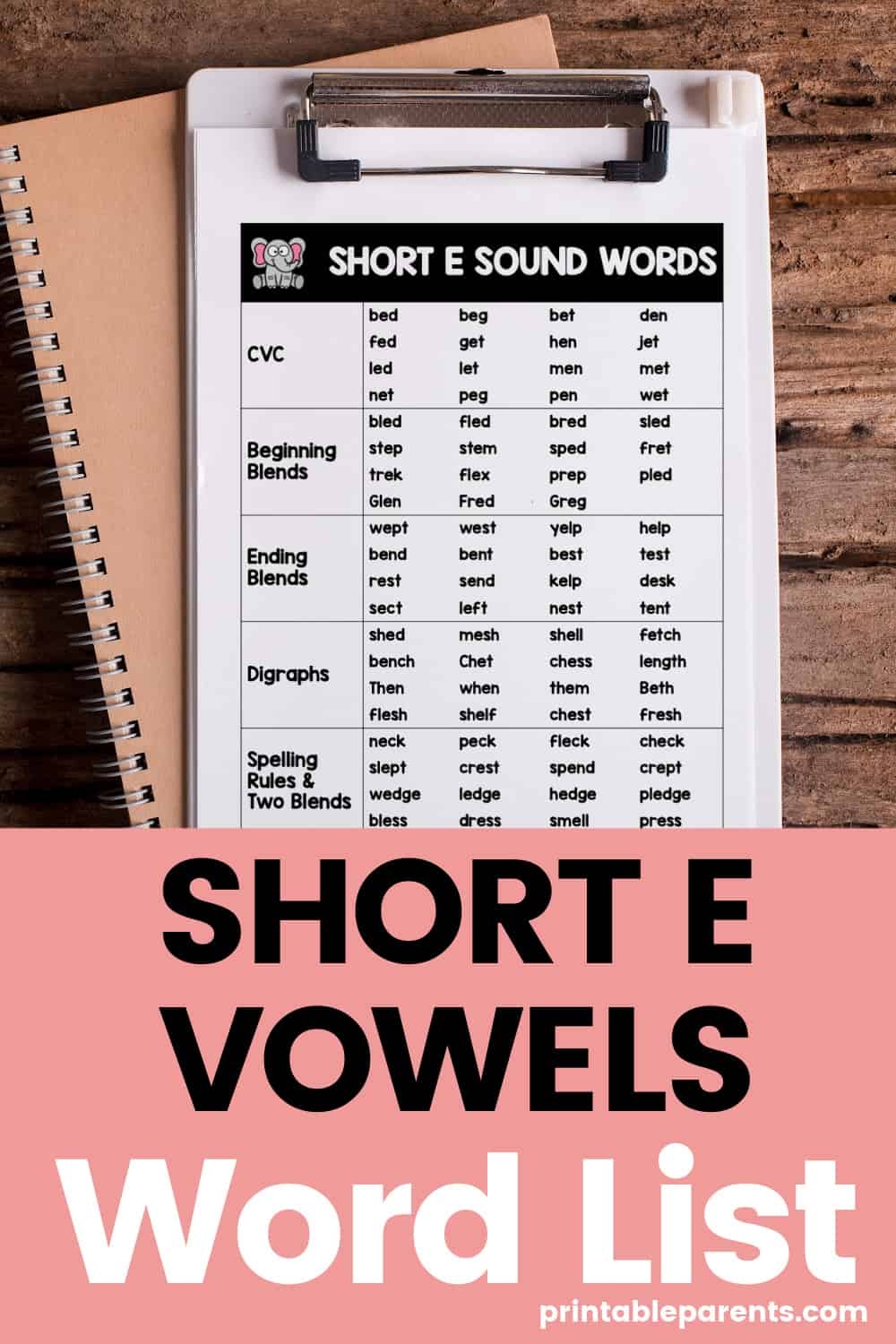 words with the short e