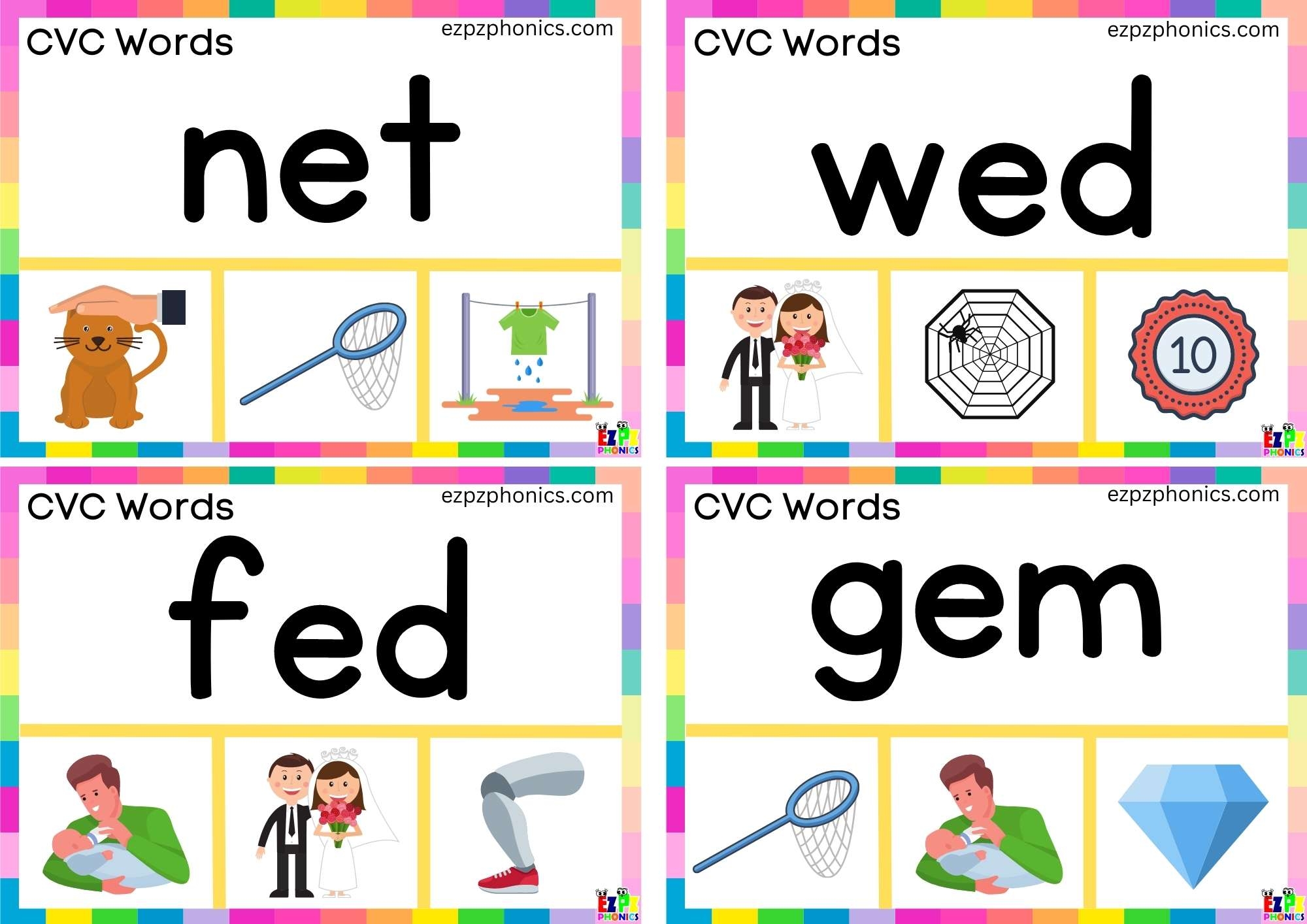 Short E Vowel CVC Words Read The Word And Clip The Image Set 4 Ezpzphonics Short E Vowel CVC Words Read The Word And Clip The Image Set 4 Ezpzphonics