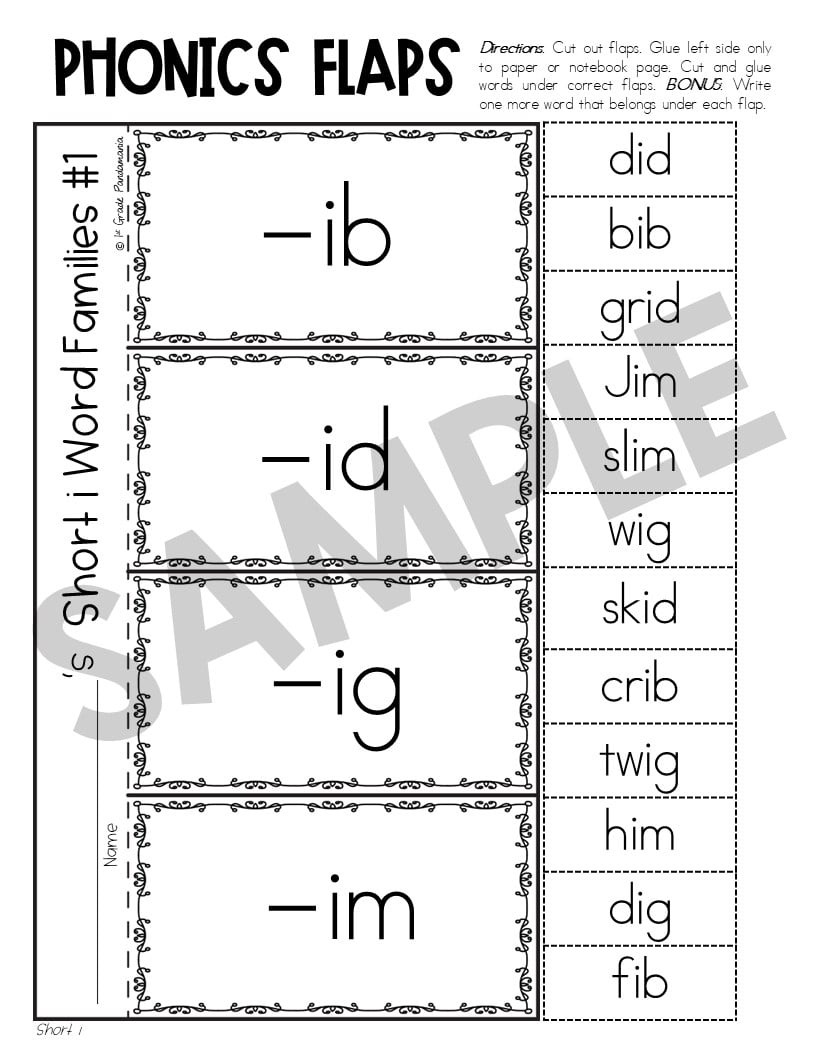 vowel i worksheets for kindergarten