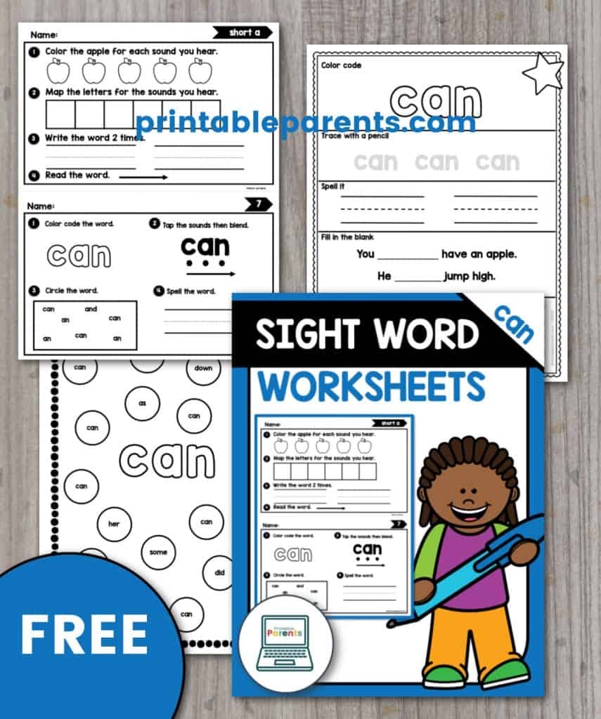 Sight Word Can Worksheet Printable Parents