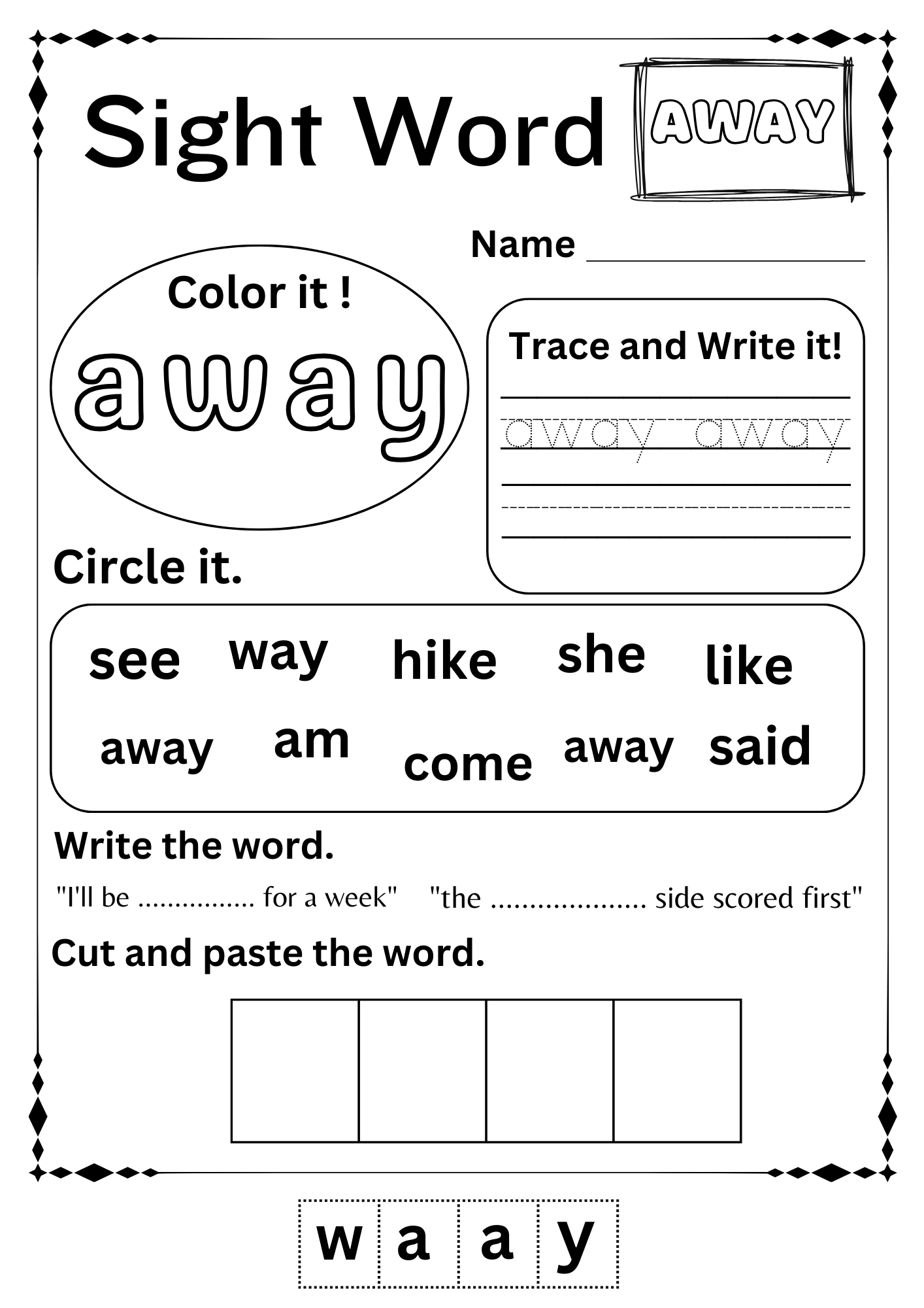 Sight Word Like Worksheet Kindergarten Made By Teachers