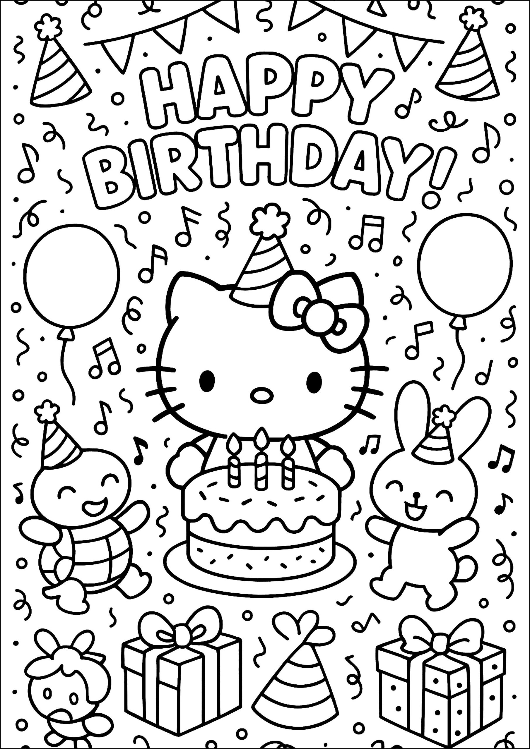 Simple Hello Kitty Coloring Page For Kids Hello Kitty Coloring Pages