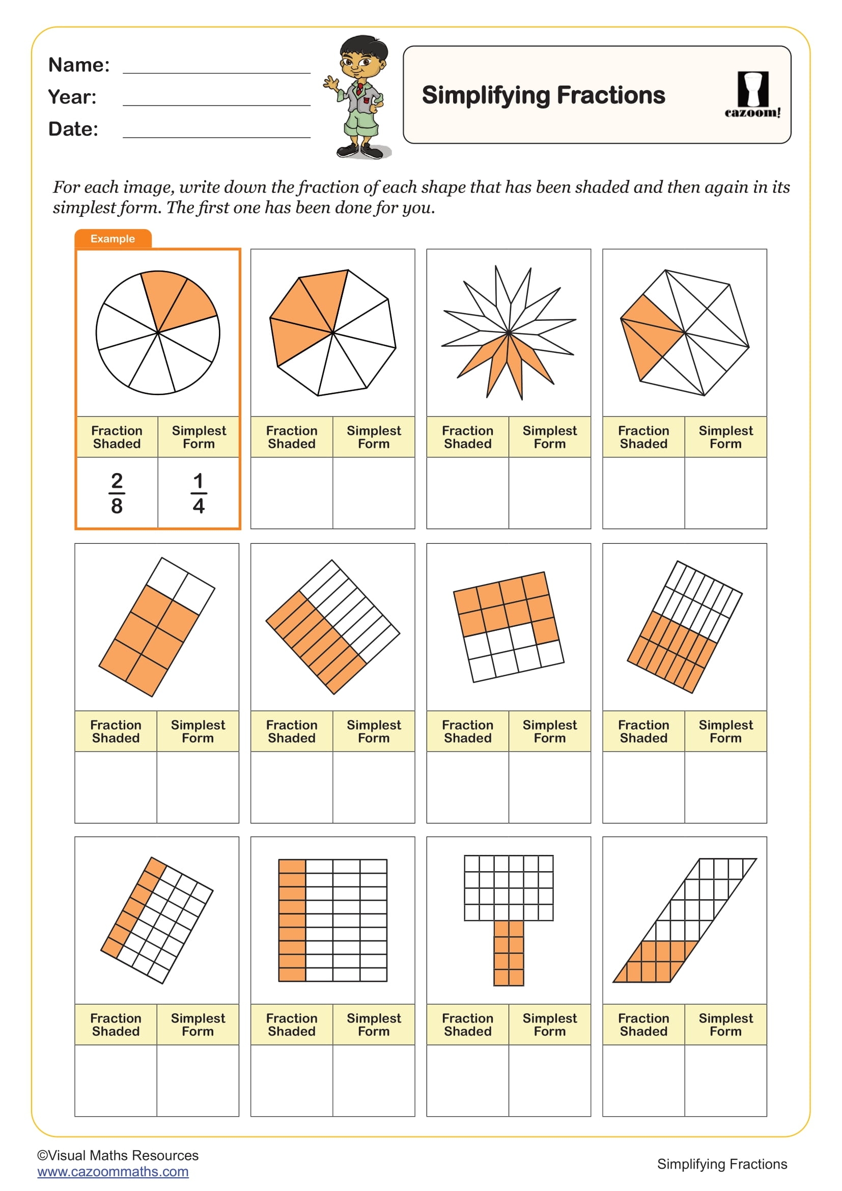 Simplifying Fractions Worksheet Fun And Engaging Year 6 Number Worksheets Simplifying Fractions Worksheet Fun And Engaging Year 6 Number Worksheets