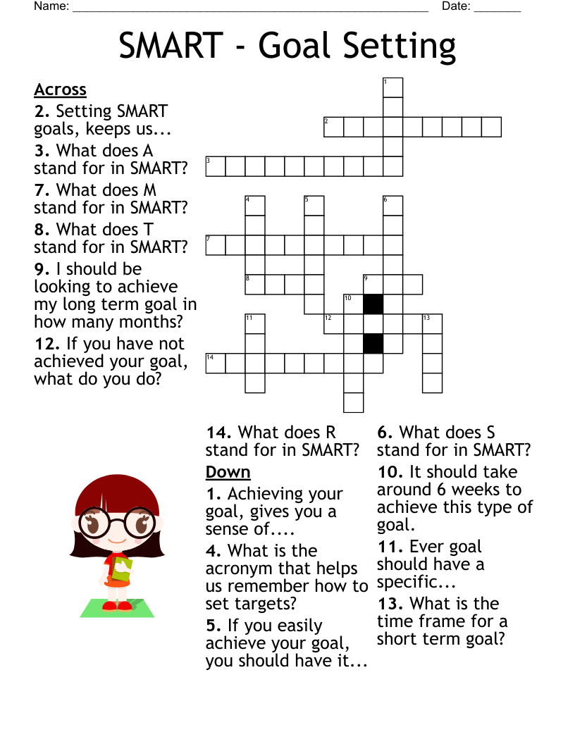 SMART Goal Setting Crossword WordMint