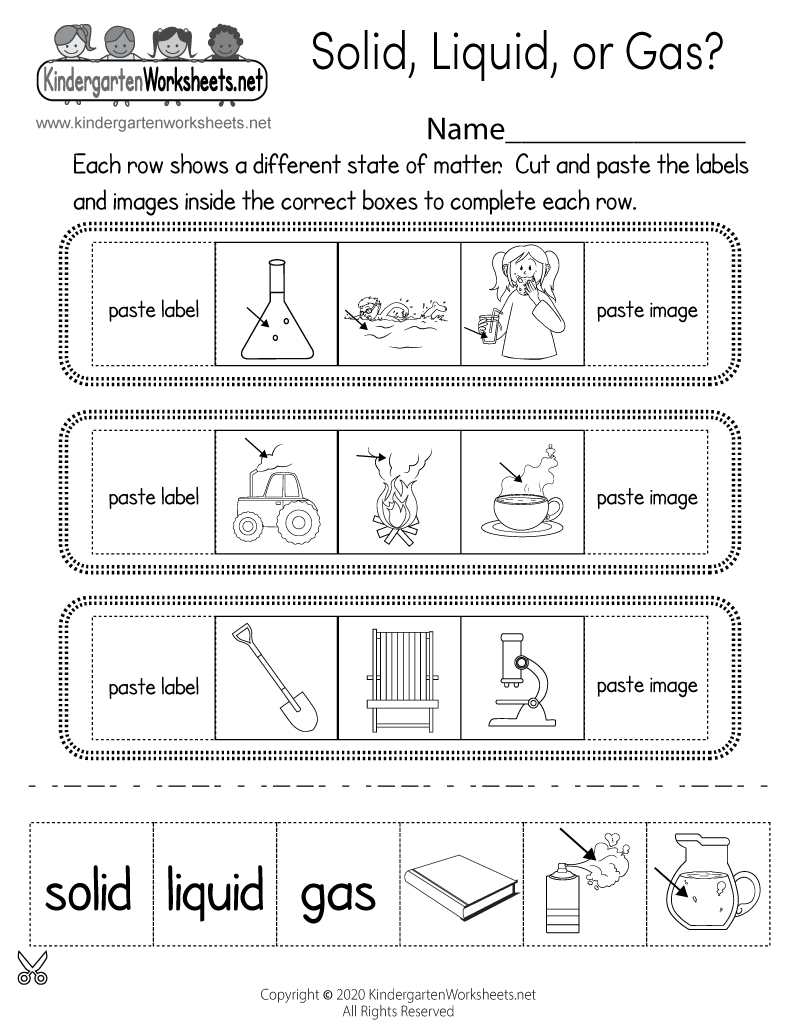 free printable kindergarten science worksheets