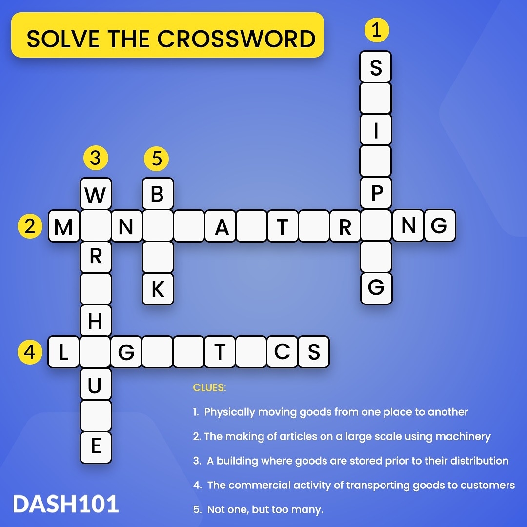 Solve The Crossword While We Deliver Your Shipment Sign Up Now To Book Your Pickup Https t co boTMf144qT Dash101 Dash101Logistics business PanIndia Shipping Logistics Delivery LogisticsExpert deliveryservice Crossword puzzle 