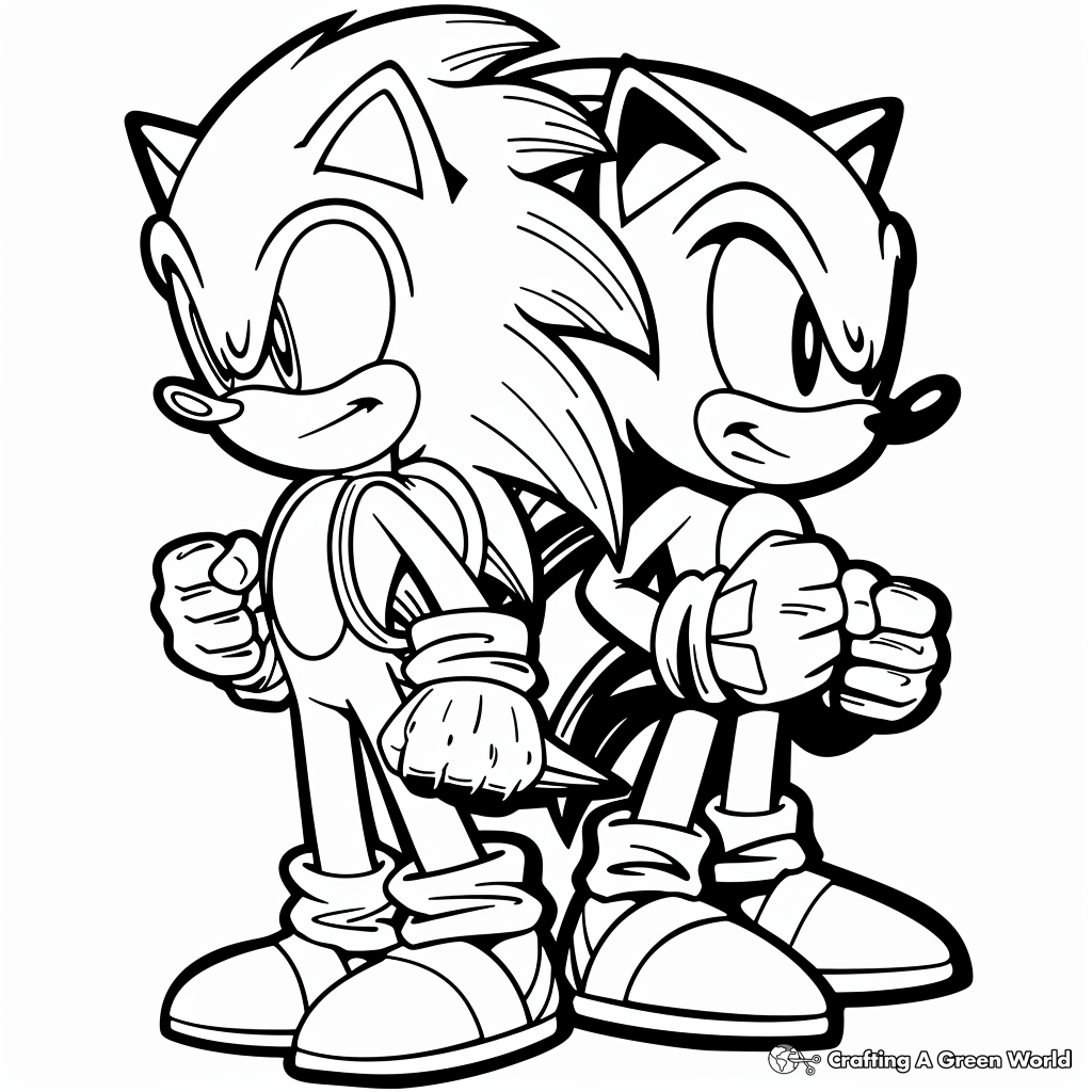 sonic and shadow coloring sheets sonic and shadow coloring sheets