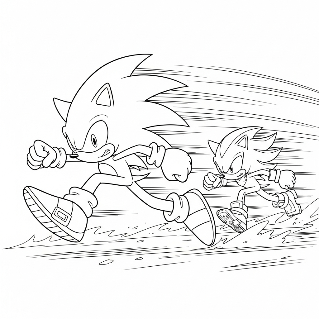 Sonic And Shadow Chase Coloring app Sonic And Shadow Chase Coloring app