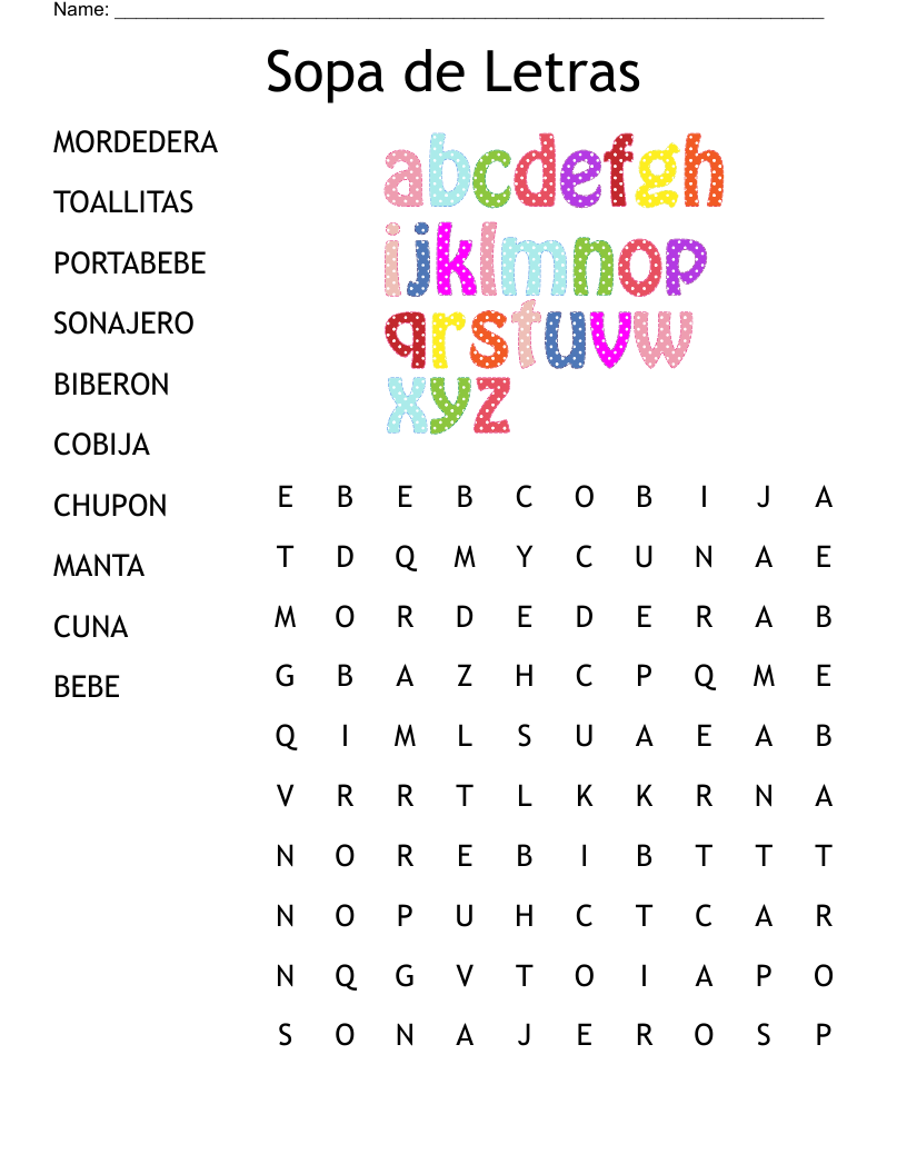 Sopa De Letras Ingles Word Search WordMint