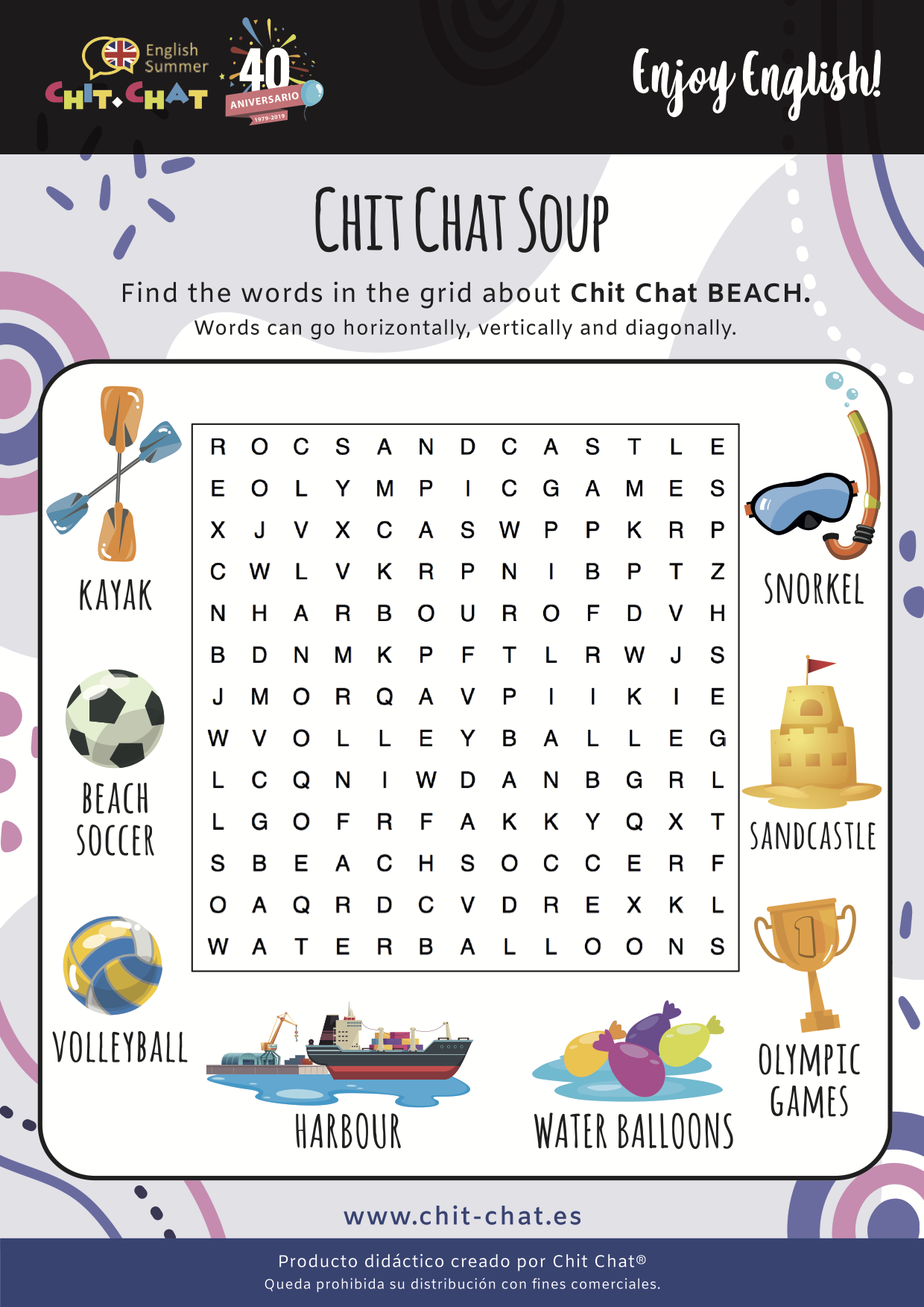 sopa de letras en ingles