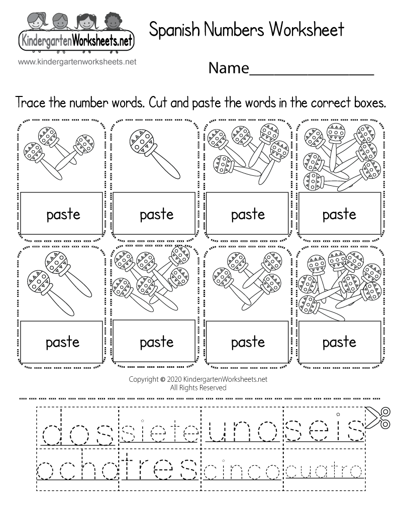 spanish worksheets for kids