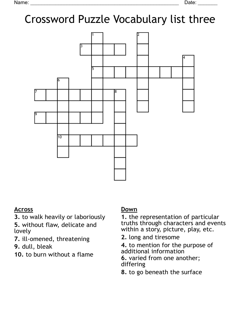 Spelling List 1 6 Crossword WordMint