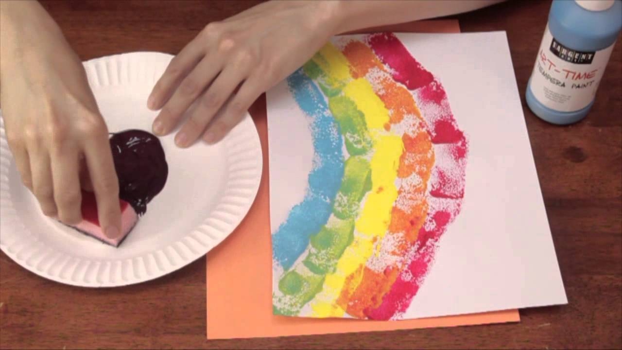Sponge Printing For Kindergarten Art Activities Crafts For Kids YouTube