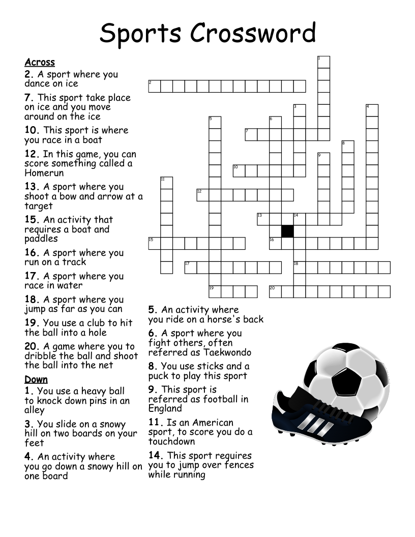 Sports Crossword WordMint Sports Crossword WordMint