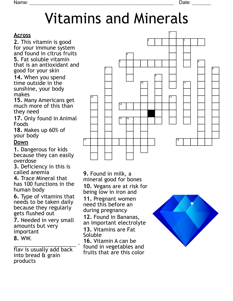 Sports Health Food And Nutrition Corsswords Crossword WordMint