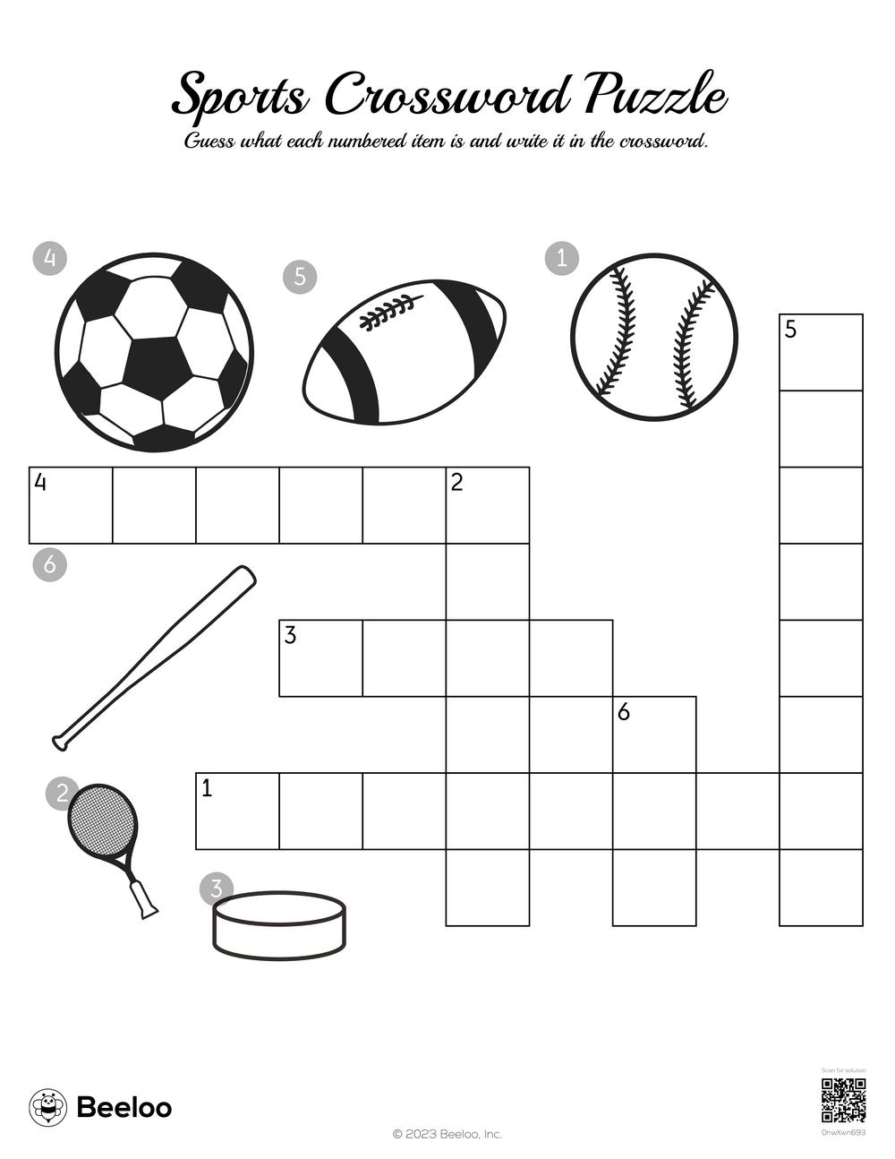 crossword puzzles sports printable