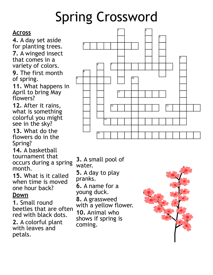 Spring Crossword WordMint