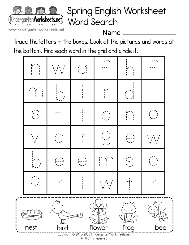 Spring English Worksheet Free Printable Digital PDF