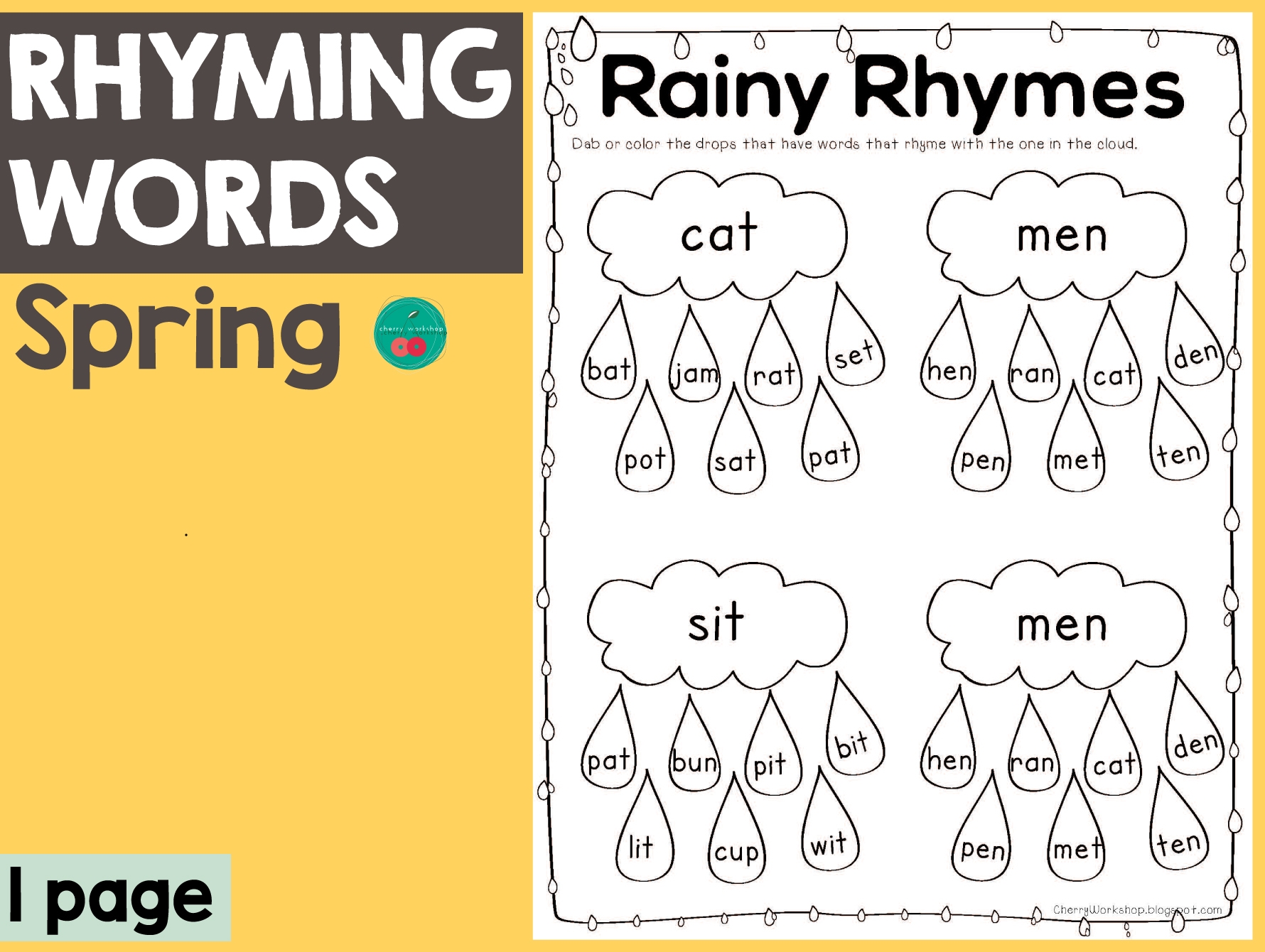 Spring Rhyming Words By Teach Simple