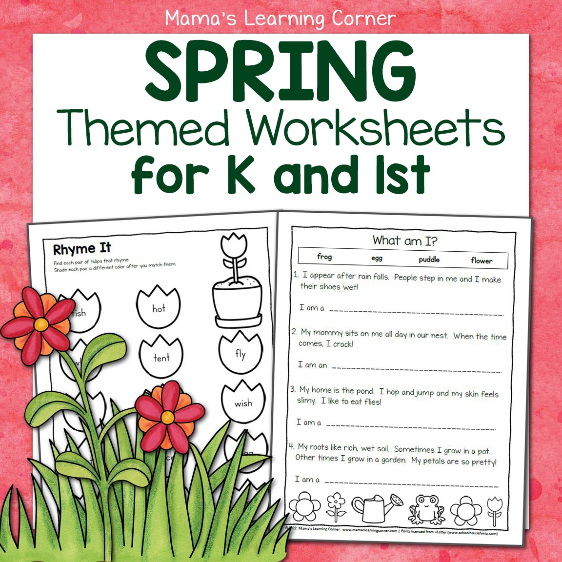 Spring Worksheets For Kindergarten And First Grade Mamas Learning Corner Spring Worksheets For Kindergarten And First Grade Mamas Learning Corner