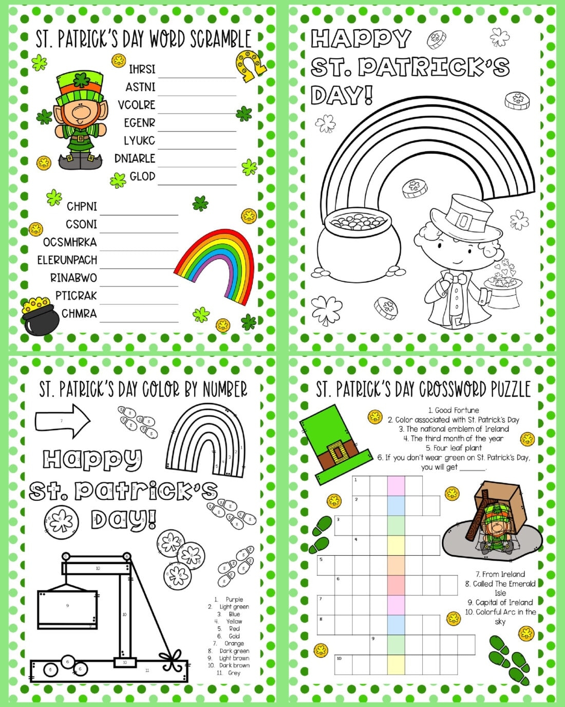 st patrick's day kindergarten worksheets