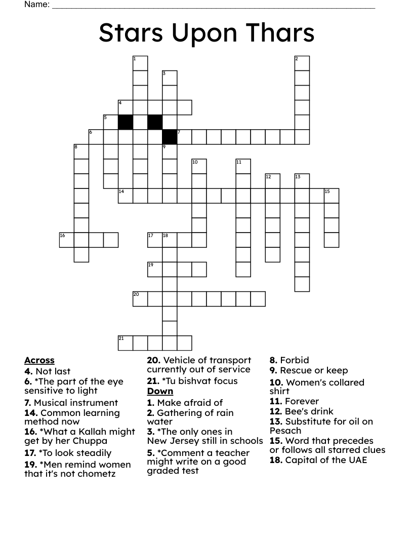 starred crossword clue