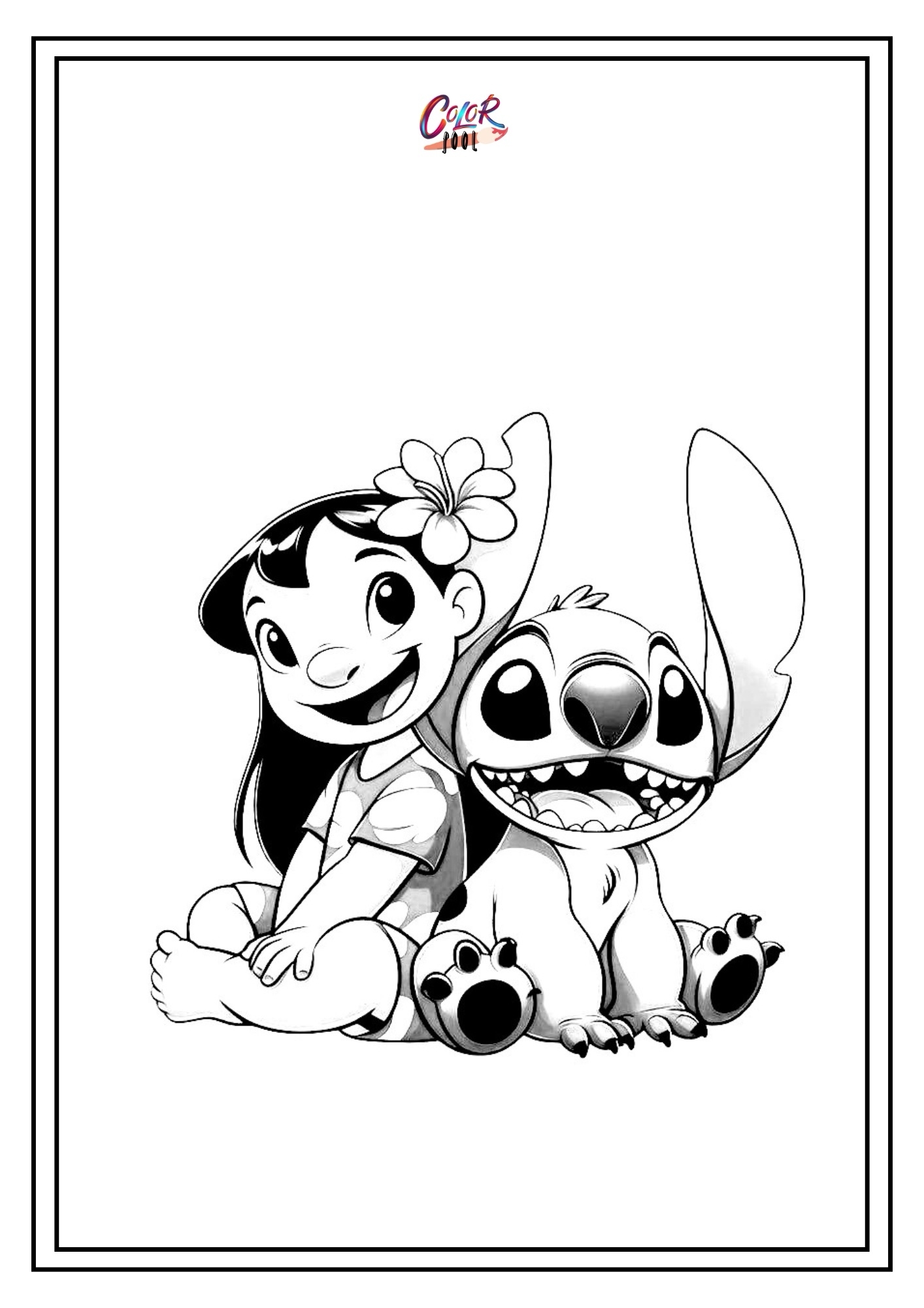 angel and stitch coloring pages