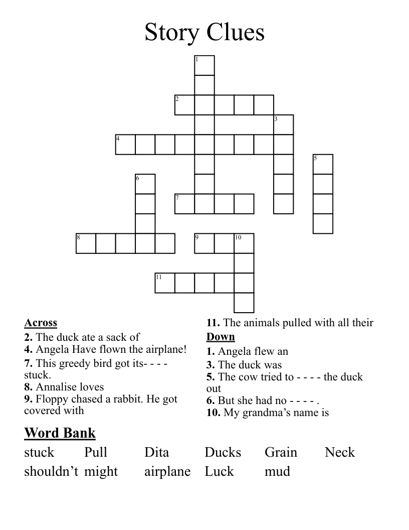 Story Clues Crossword WordMint