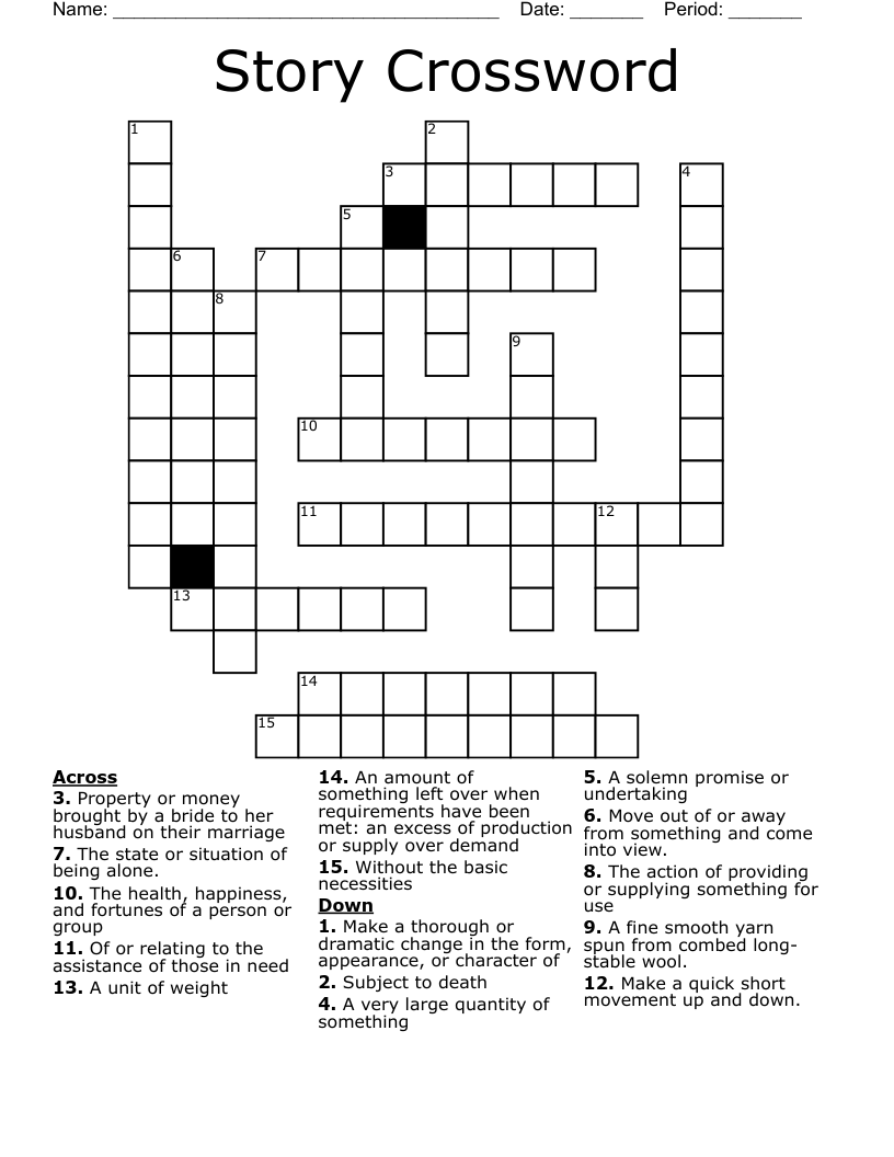 Story Crossword WordMint