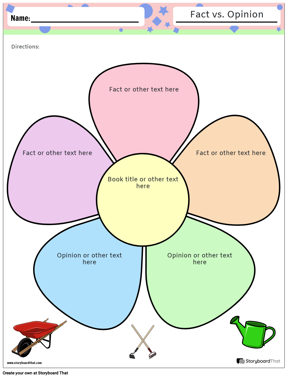 Storyboard That Free Fact Vs Opinion Worksheet Templates