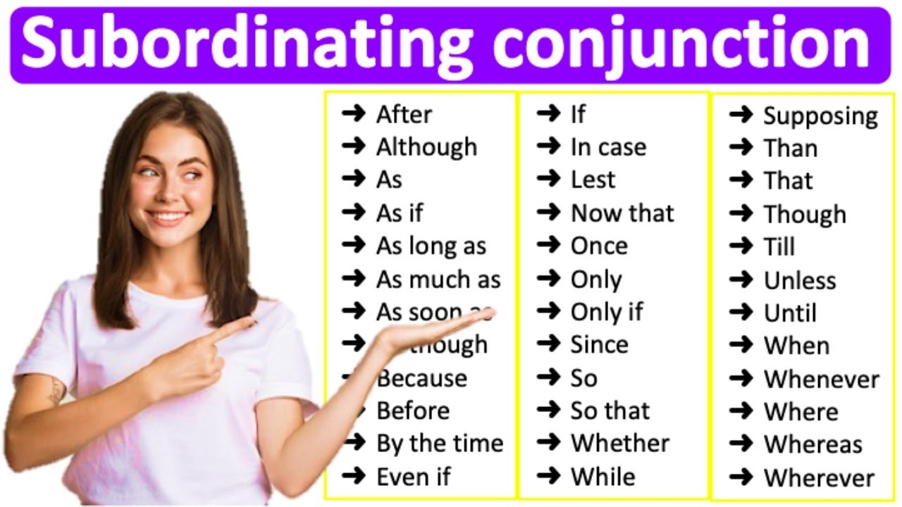 SUBORDINATING CONJUNCTIONS Learn All Types With Examples English Grammar YouTube