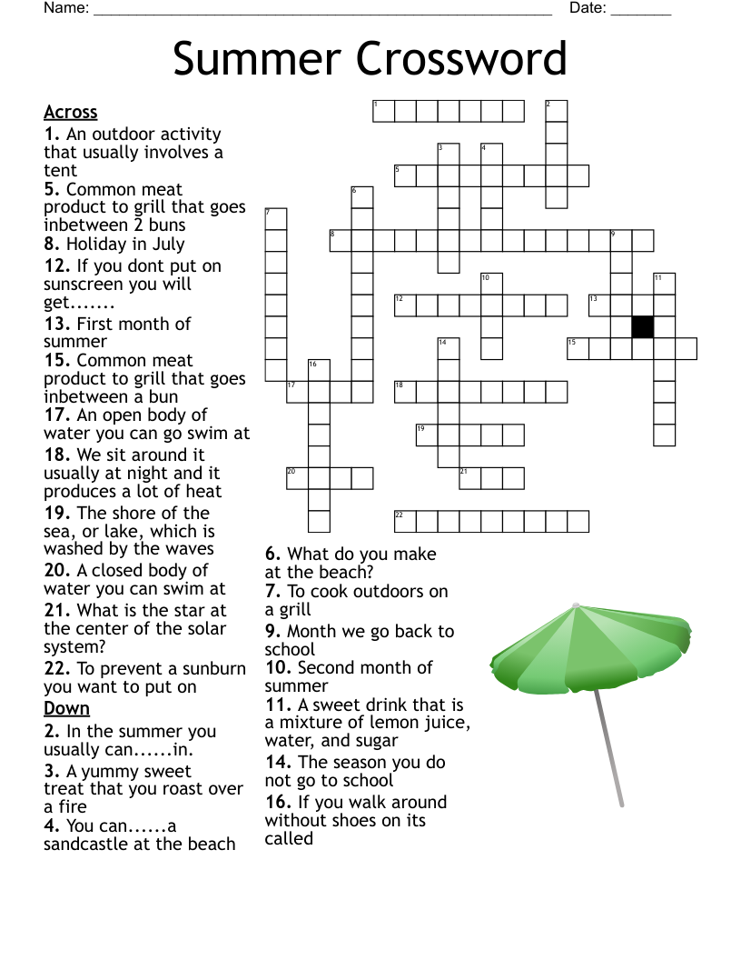 Summer Crossword WordMint