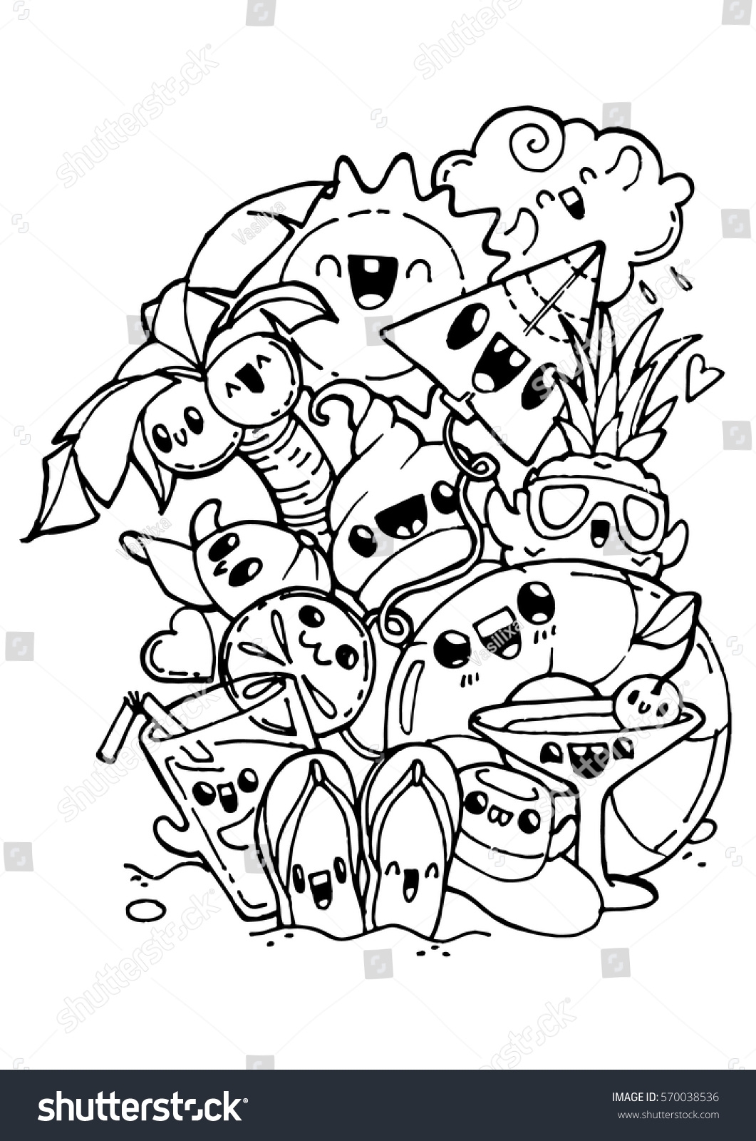 Summer Doodles Coloring Pages Kids Adult Stock Vector Royalty Free 570038536 Shutterstock Summer Doodles Coloring Pages Kids Adult Stock Vector Royalty Free 570038536 Shutterstock