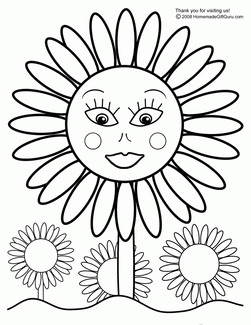 free printable sunflower coloring pages