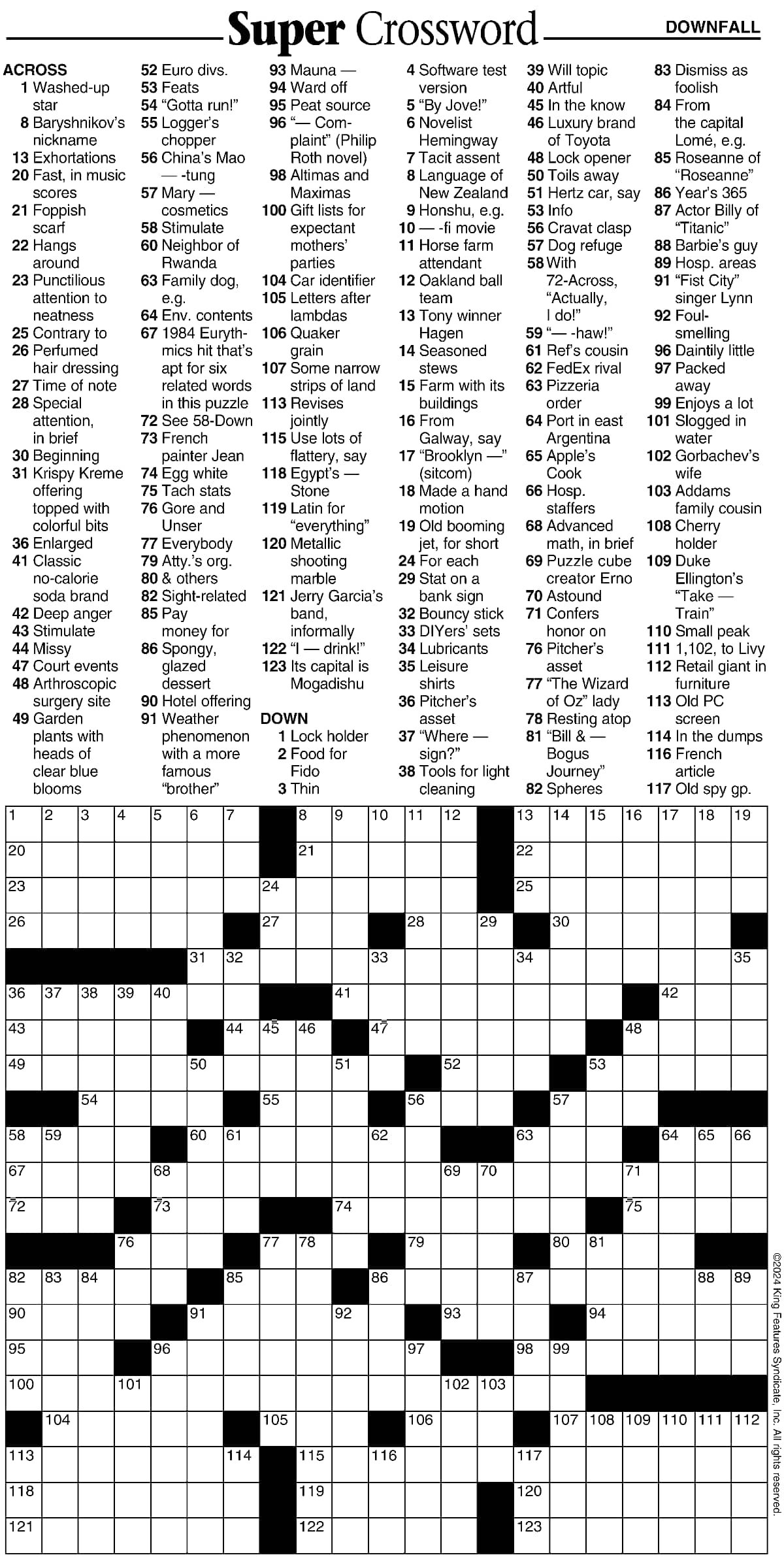 Super Crossword Downfall Your West Central Voice Super Crossword Downfall Your West Central Voice