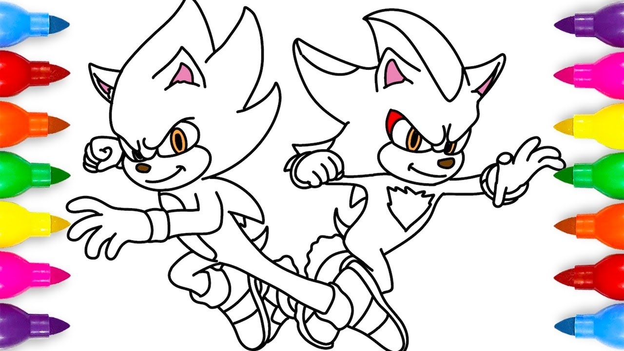 sonic and shadow coloring page